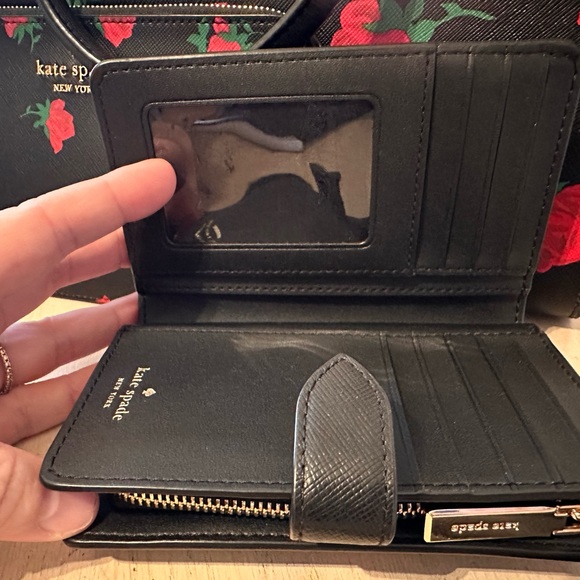 Kate Spade Black and Red Rose Satchel Set - Picture 4 of 6